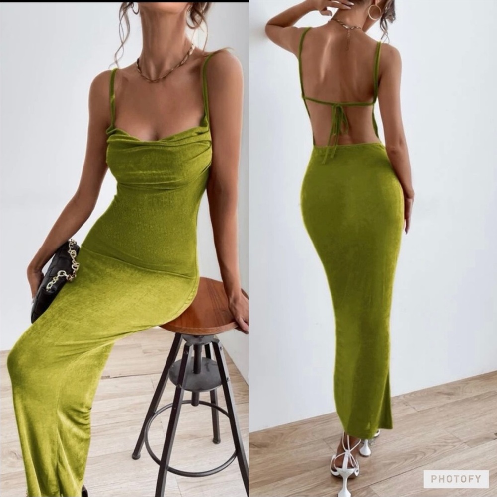 Tie Back Backless Bodycon Dress
